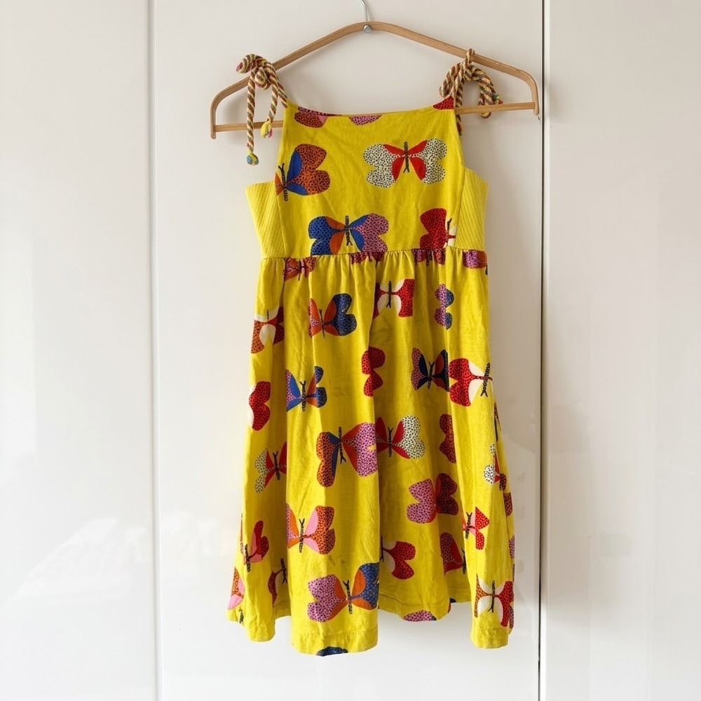 Fábula Farm Rio Kids Girls Yellow Butterfly Print Dress Sz 10 Brazil
